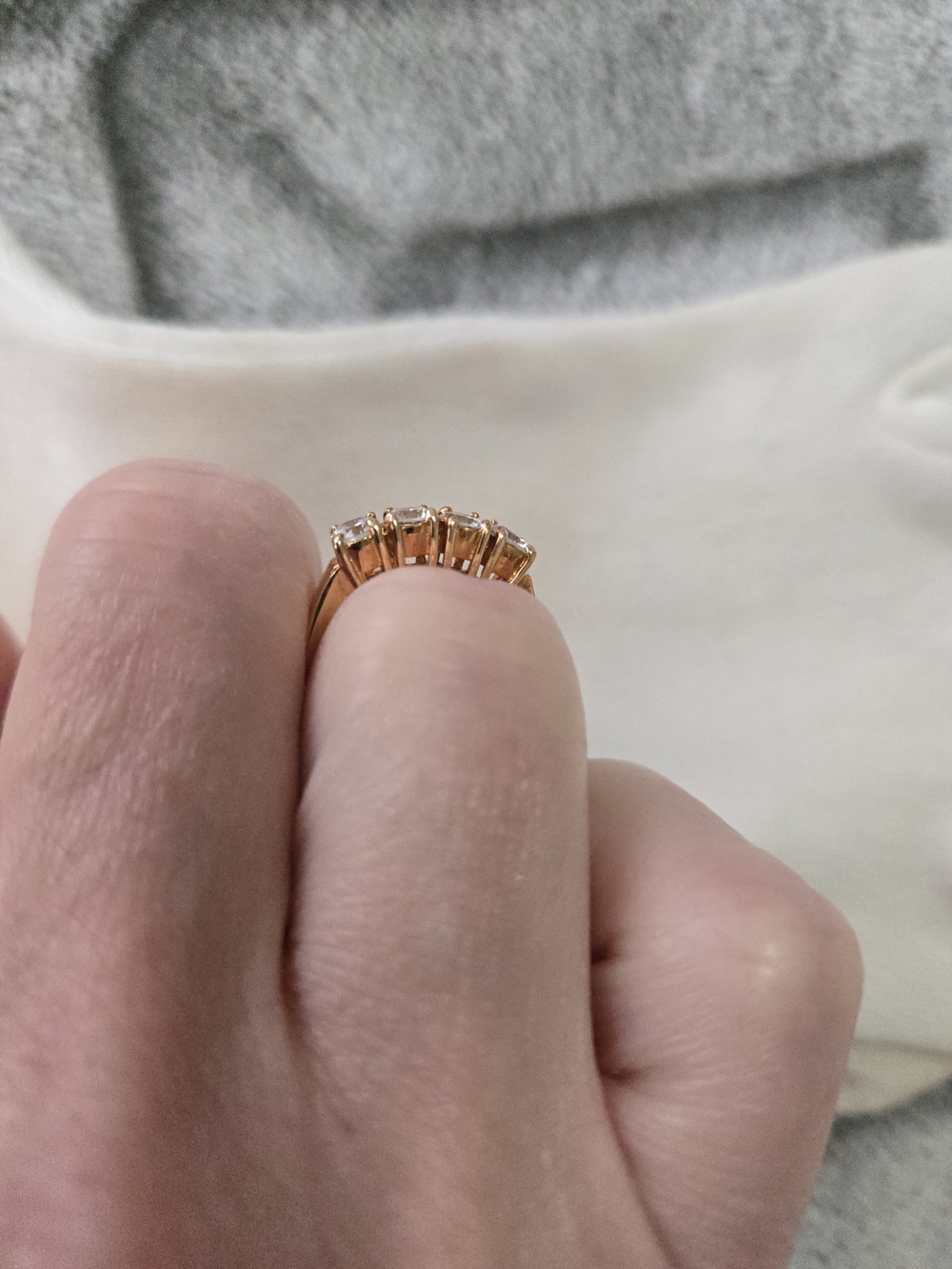 Classic Vintage Gold Four-Stone Ring Size 5 3/4 - Picture 11 of 11
